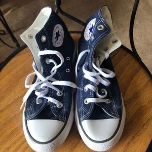 Navy Blue High Top Converse size 7W